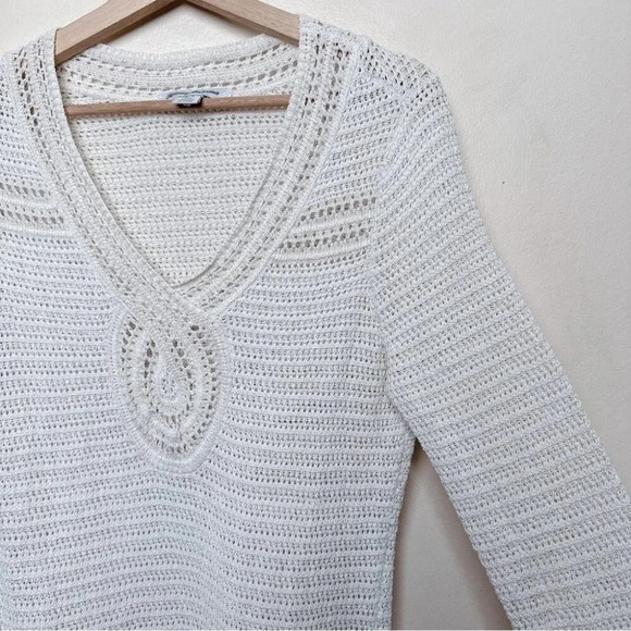 Tommy Bahama Womens Small Sand Dollar Shimmer  Tunic Sweater In Soft Gold - Picture 7 of 16